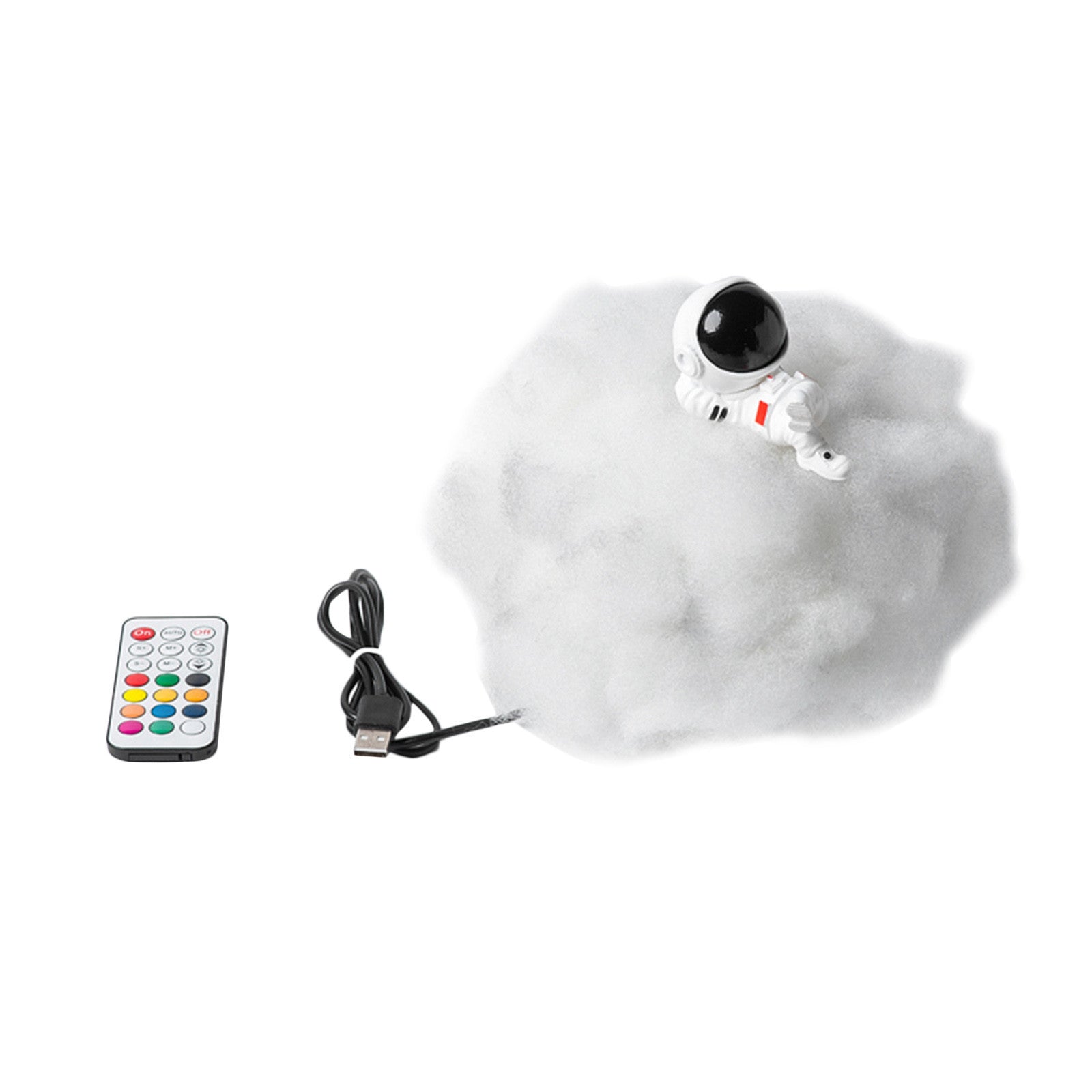 Children's Creative Gifts Resin Astronaut Ornament White Cloud Lamp Remote Control Night Lamp USB Bedside Lamp