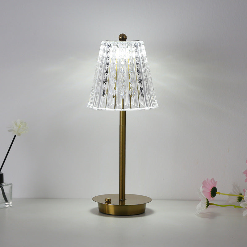 Modern Simple Metal Crystal Table Lamp Touch Bedroom Bedside Creative Atmosphere Bar Romantic Diamond Lamp