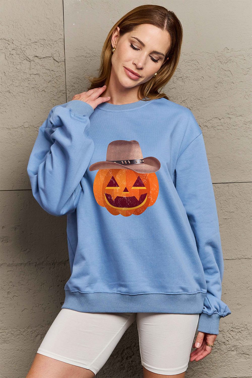 Simply Love Full Size Graphic Dropped Shoulder Sweatshirt