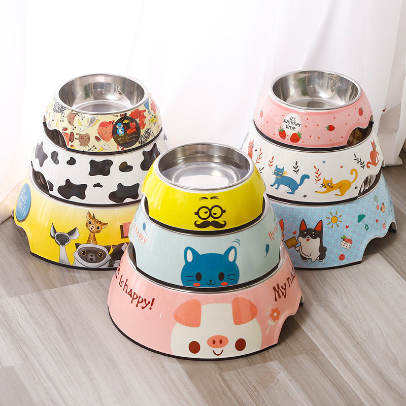 Gamelle pour chien Melanie Pet Bowl Bassin pour chien Bol à eau Bol pour animal de compagnie Bol pour chien en acier inoxydable Bol simple Bol pour chat Fournitures pour animaux de compagnie