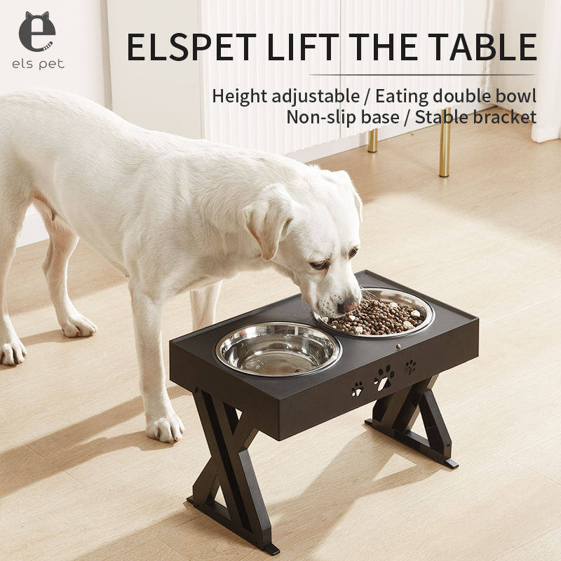 Pet Bowl Dog Bowl Pet Feeder Bowl Stainless Steel Bowl Folding Lifting Table Bowl