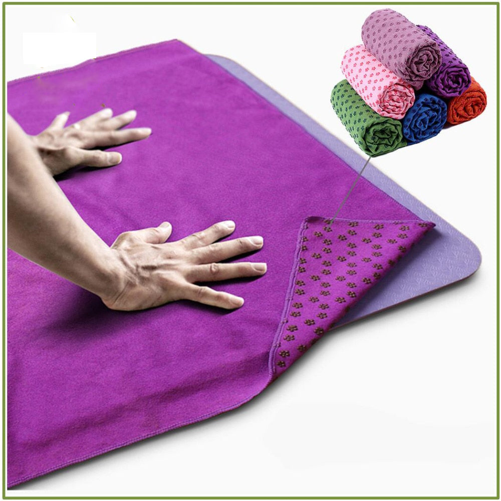 Non Slip Yoga Mat Cover Towel Anti Skid Microfiber Yoga Mat Size 183cm*61cm 72''x24'' Shop Towels Pilates Blankets Fitness