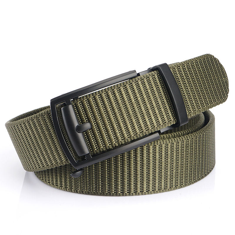 Nouvelle ceinture à boucle automatique creuse sans dents Ceinture en nylon pour loisirs en plein air