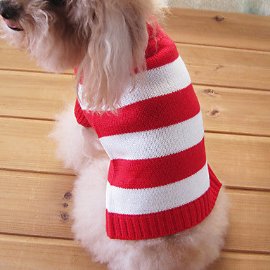 Autumn And Winter Pet Sweater Striped Pattern Twist Sweater Dog Clothing Supplies