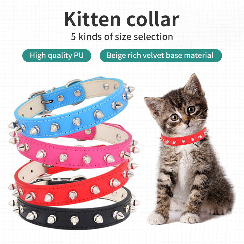 Collier pour animaux de compagnie en cuir avec corde de traction Collier pour chaton Ins Nouveau collier pour animaux de compagnie