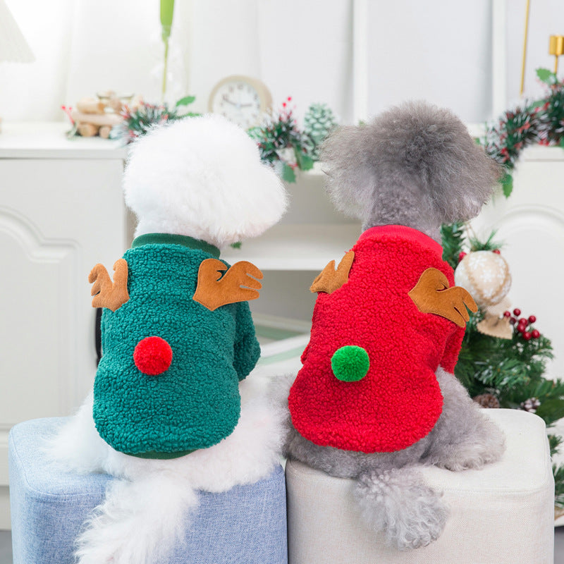 Ropa para perros Otoño/Invierno Ropa para mascotas Nuevo osito de peluche Ropa para perros pequeños Suéter de árbol de Navidad de invierno 