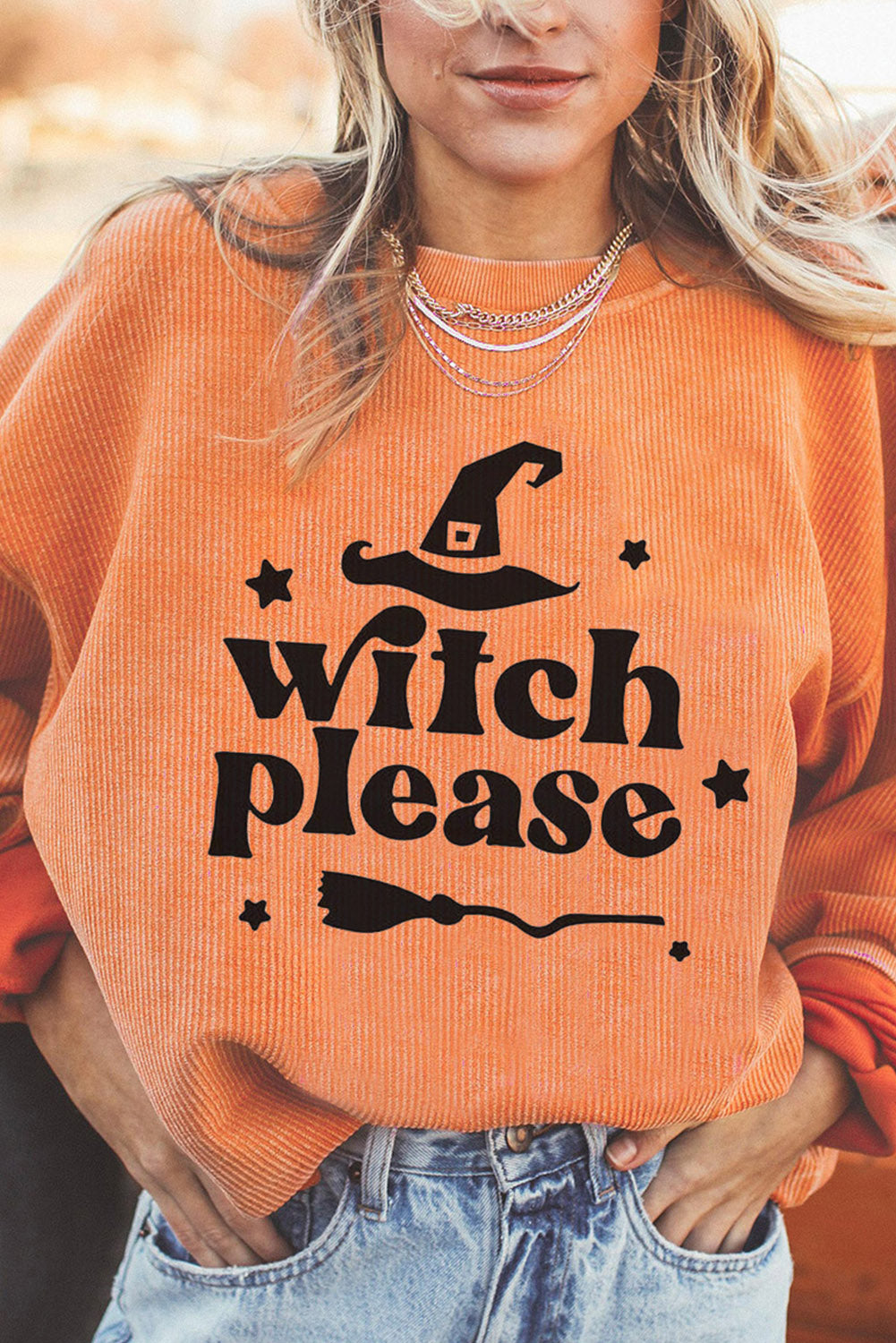 Sweat-shirt graphique à épaules tombantes WITCH PLEASE