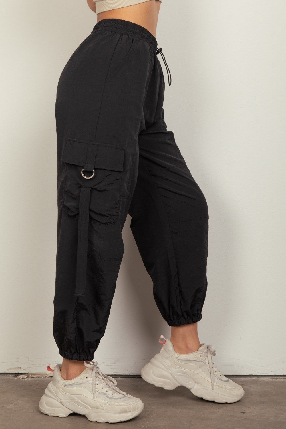 Pantalon cargo tissé à taille élastique VERY J