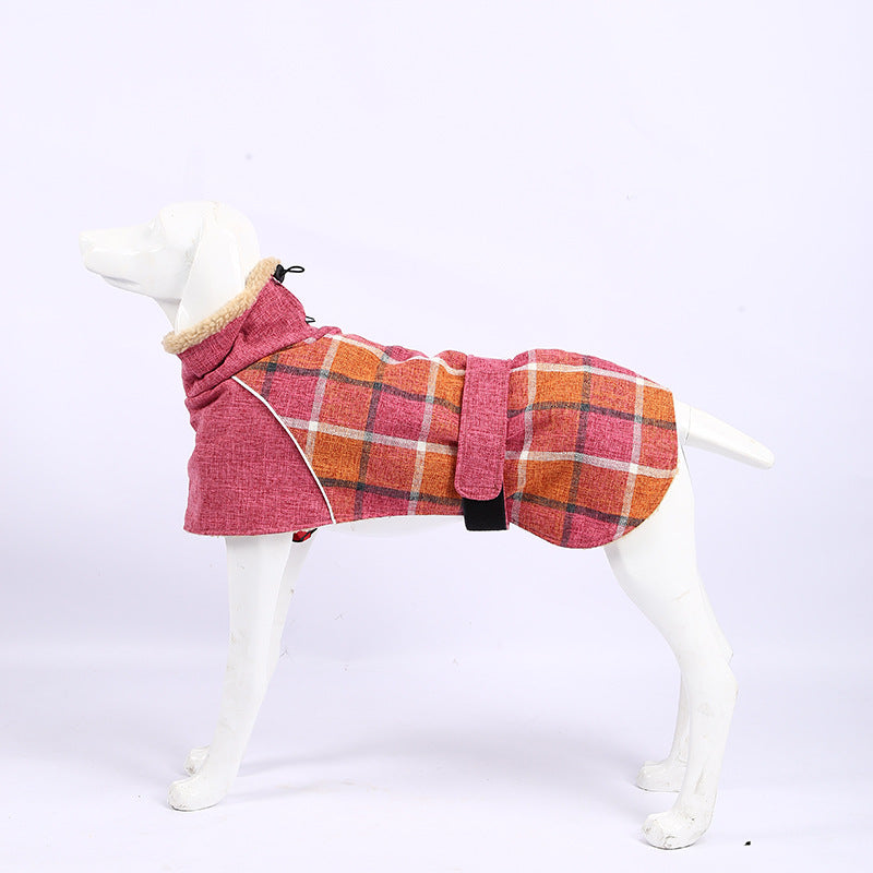 Ropa para mascotas Otoño e invierno Nueva chaqueta a cuadros Abrigo de algodón frío Suministros para mascotas