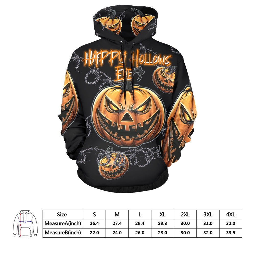 Happy Hollows Eve Men's All Over Halloween Print Hoodie (USA Size)