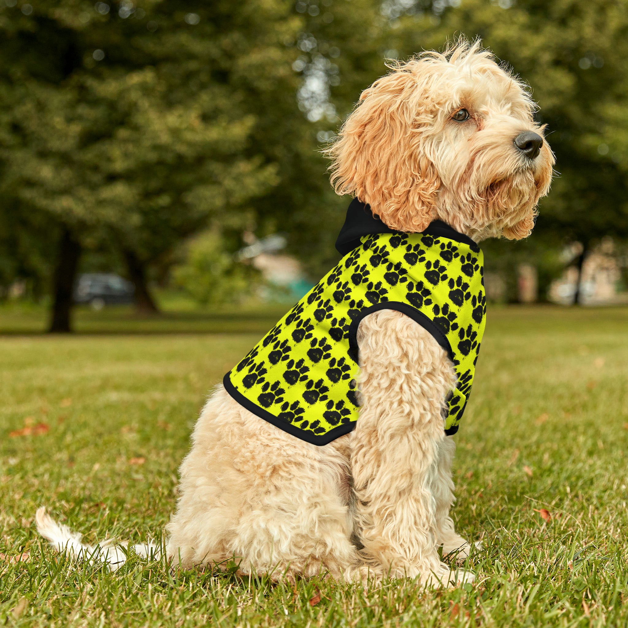 Sudadera con capucha para mascotas con estampado de patas Qreative