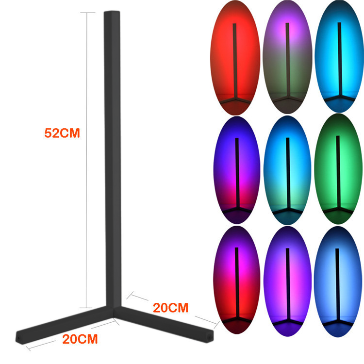 Lámpara de mesa decorativa LED con luz ambiental RGB, lámpara de esquina RGB, lámpara de mesa con protección ocular para dormitorio