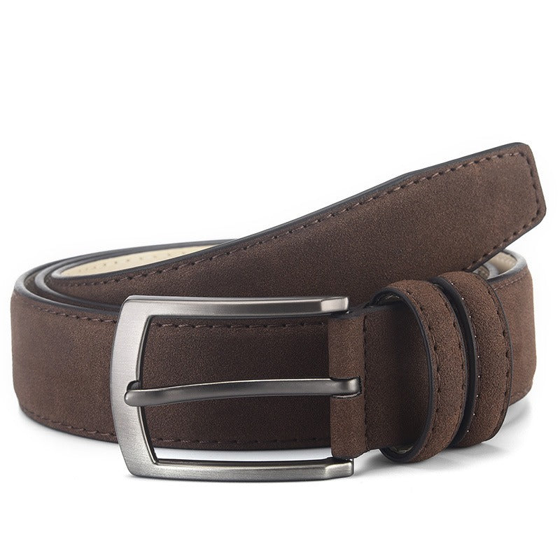 Suede leather belt