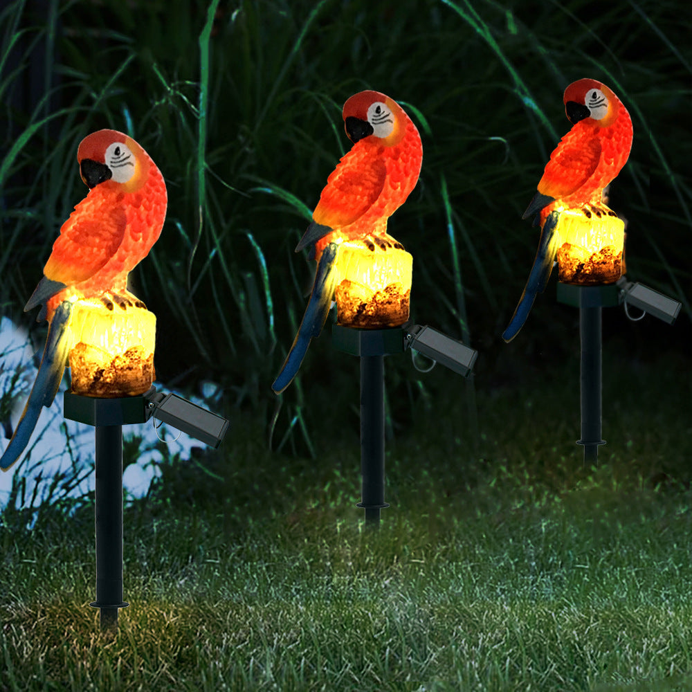 Solar Resin Parrot Floor Lamp Outdoor Park LED Landscape Lamp Park Decoration Lawn Lamp