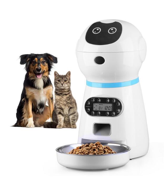 3.5L Automatic Robot Pet Feeder Pet Smart Feeder Stainless Steel Food Tray - Qreatrz Fashion and Design LLC