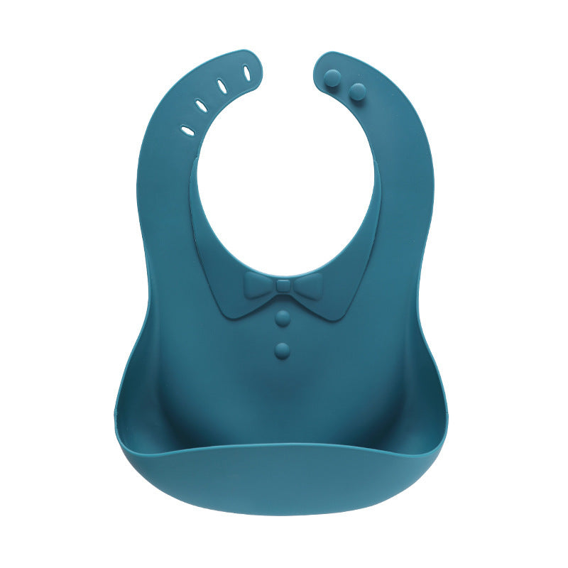 Bavoir en silicone pour bébé avec poche pour nourriture