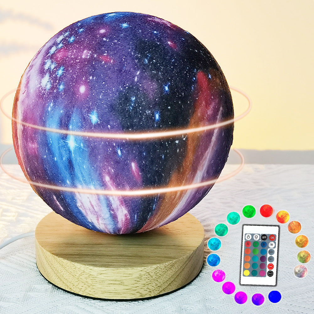 Rotating Moon Lamp Intelligent Voice Moon Lamp New Planet Lamp Bedroom Bedside Table Lamp Suspension