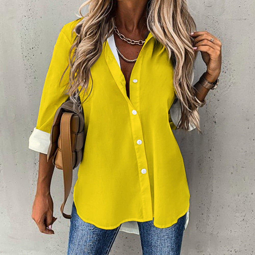 Qreatrz Cropped Hem Shirt