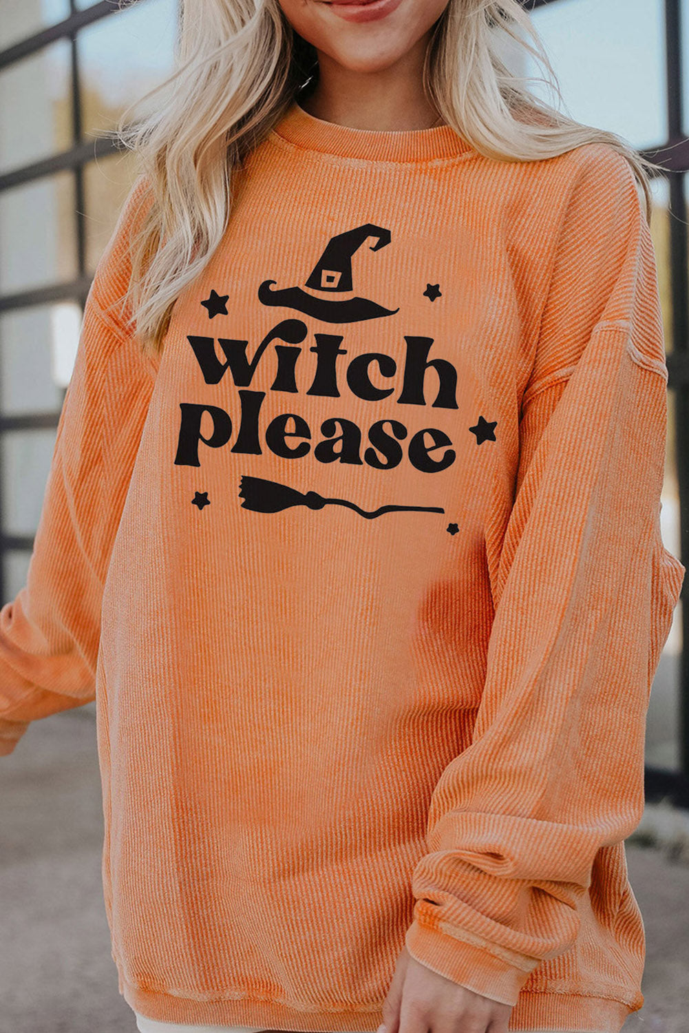 Sudadera con hombros caídos y gráfico WITCH PLEASE