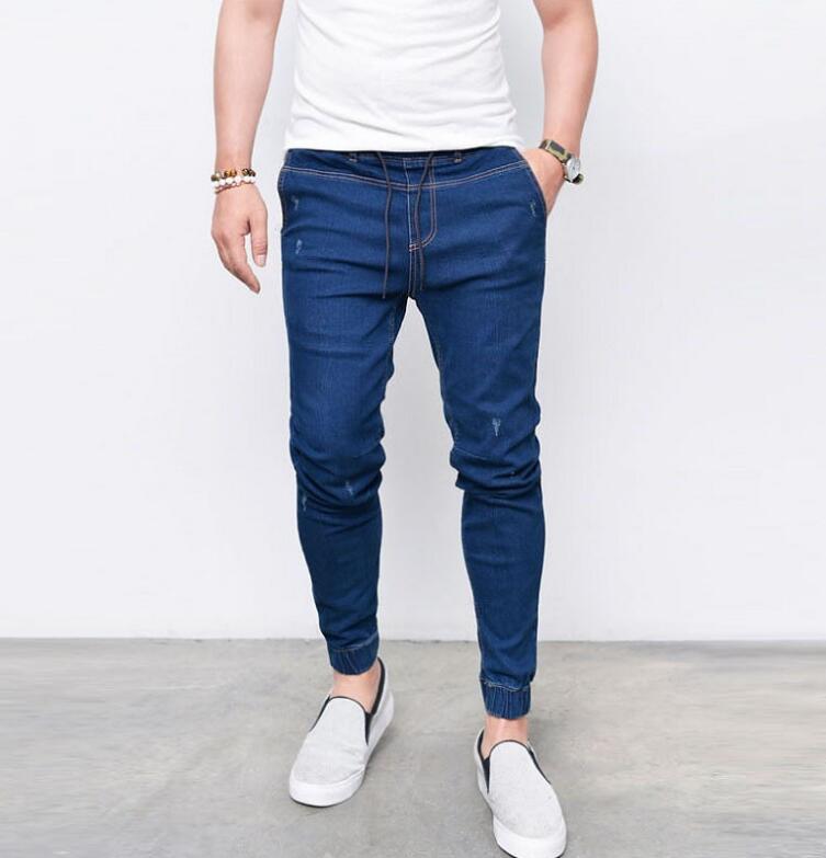 Envmenst Brand Fashion Men's Harem Jeans Washed Feet Shinny Denim Pants Hip Hop Sportswear Elastic Waist Joggers Pants