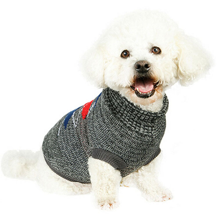 Nouveau pull pour animal de compagnie, pull tricoté pour chien et chat, pull à revers pour chien 