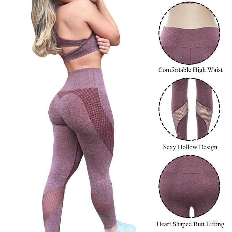 Vertvie Women Seamless Yoga Set Fitness Sportswear Female Gym Leggings Push Up Padded Sport Bra Solid Tracksuit Workout Clothes