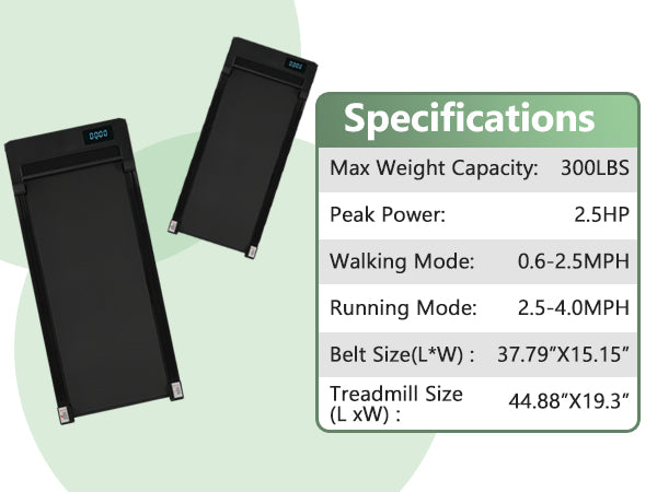 New 8.10 Walking Pad Under Home Desktop Treadmill -2.5HP Walking Treadmill 0.6-4MPH 300LBS Capacity Remote Control Battery