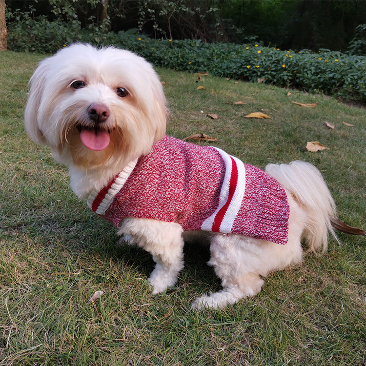 Dog Sweater Pet Knit Sweater Mixed Color Pet Sweater Pet Clothes