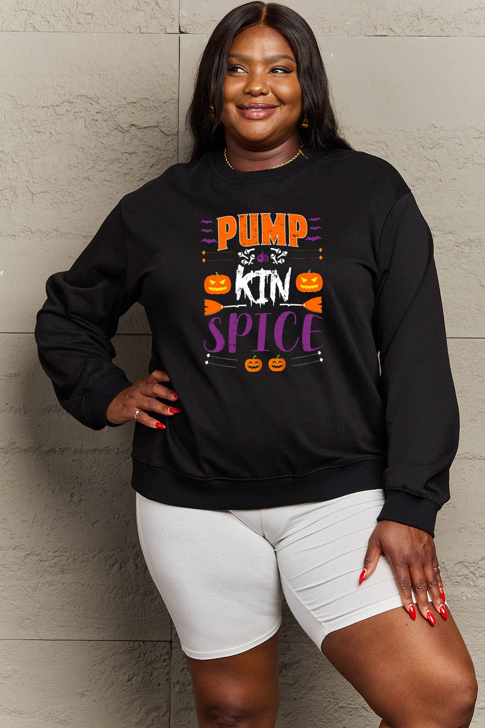 Sweat-shirt graphique PUMPKIN SPICE en taille réelle Simply Love