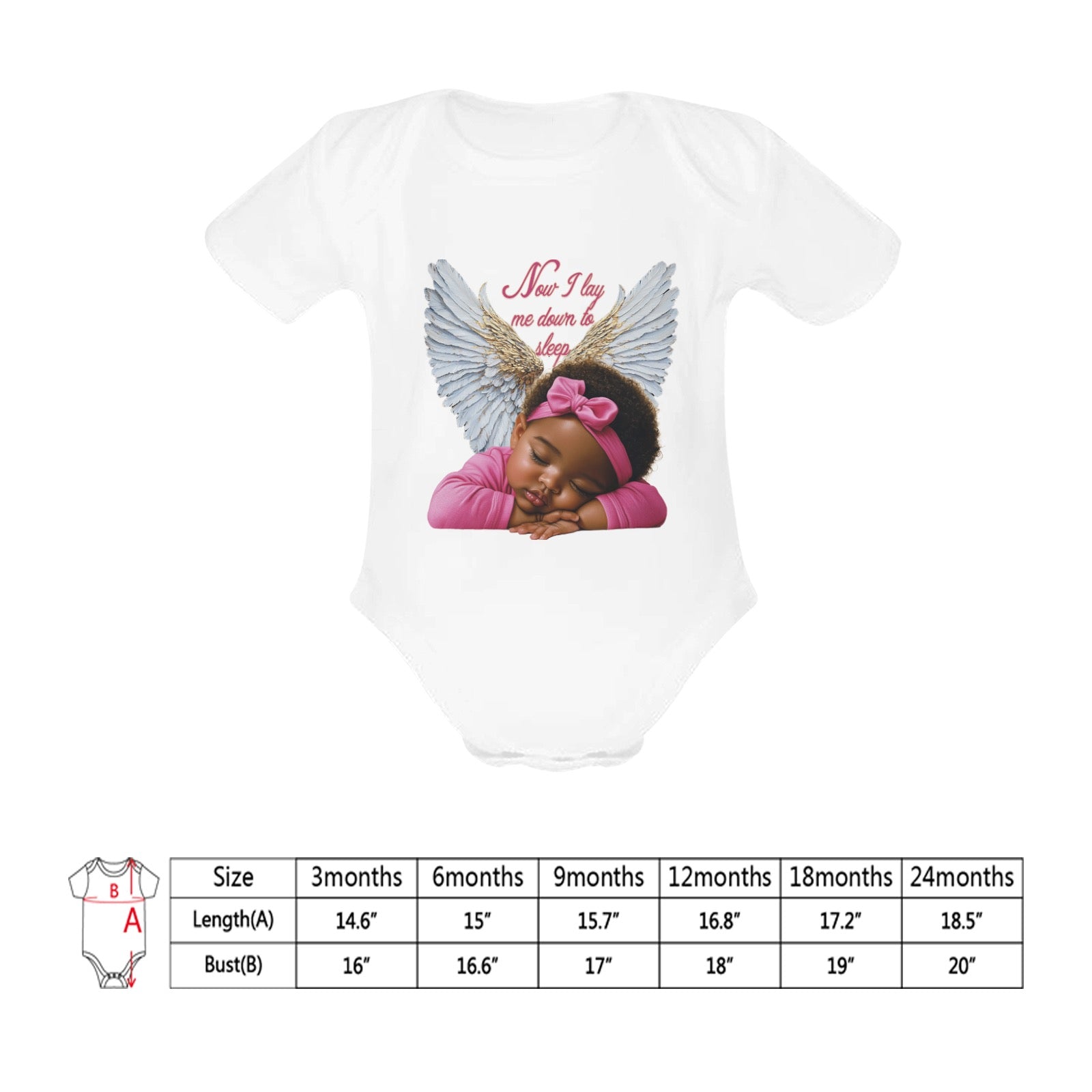 Now I Lay Me Down To Sleep Baby Powder Organic Short Sleeve Onesie