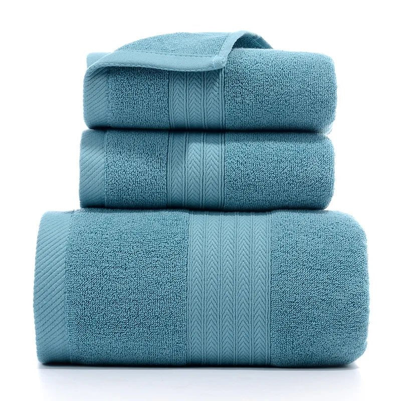 3PCS/Set Towel Cotton Beach towels Luxury Thickened Bath Towel - Qreatrz Fashion and Design LLC