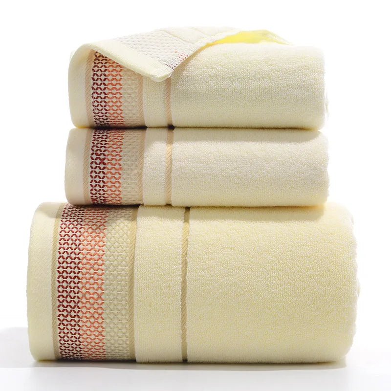 3PCS/Set Towel Cotton Beach towels Luxury Thickened Bath Towel - Qreatrz Fashion and Design LLC