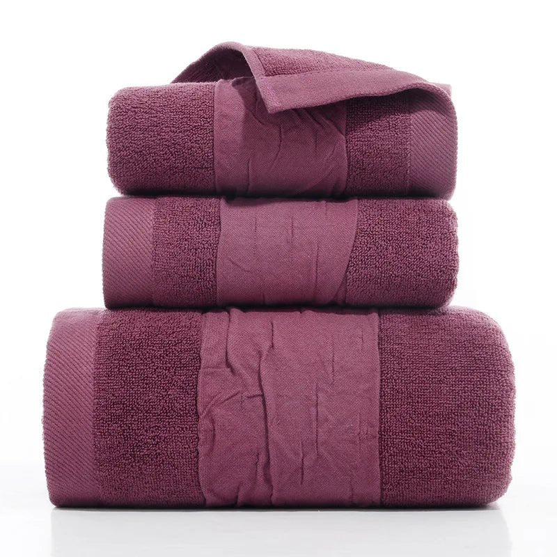 3PCS/Set Towel Cotton Beach towels Luxury Thickened Bath Towel - Qreatrz Fashion and Design LLC