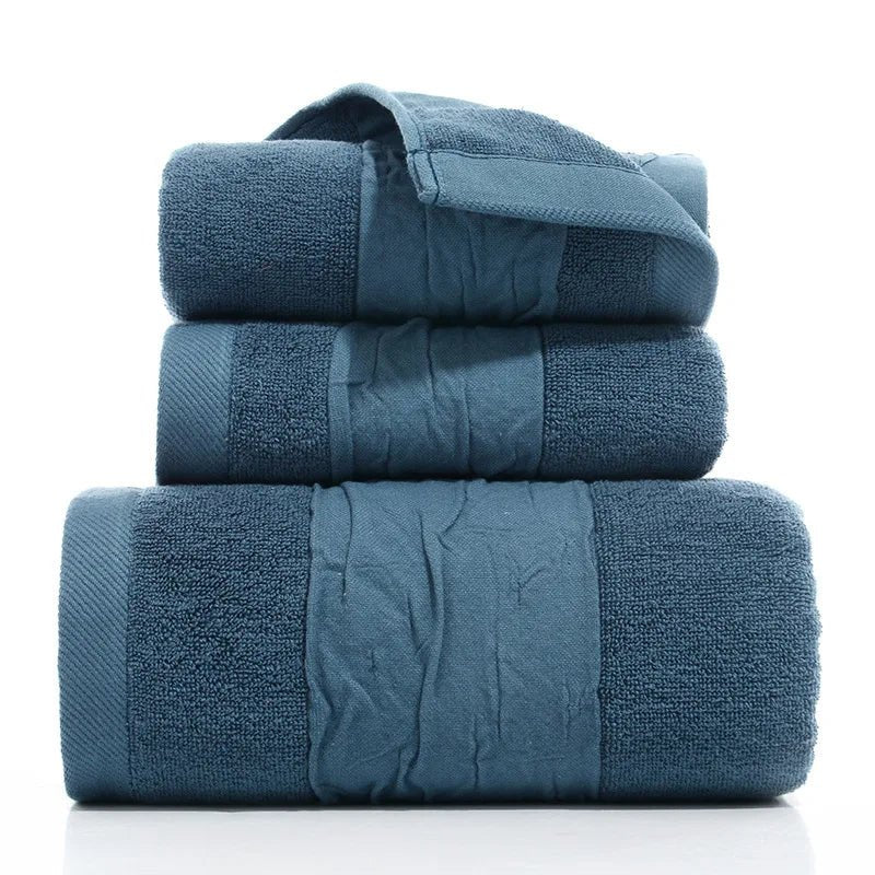 3PCS/Set Towel Cotton Beach towels Luxury Thickened Bath Towel - Qreatrz Fashion and Design LLC