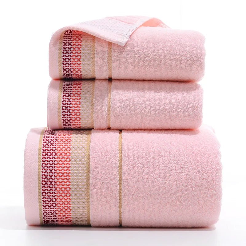 3PCS/Set Towel Cotton Beach towels Luxury Thickened Bath Towel - Qreatrz Fashion and Design LLC