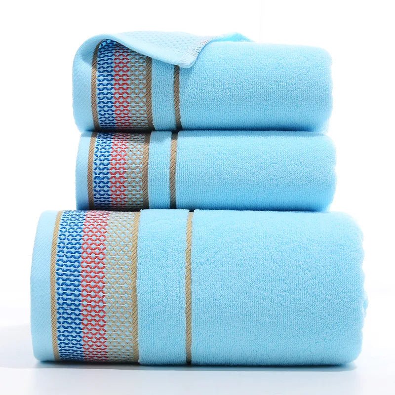 3PCS/Set Towel Cotton Beach towels Luxury Thickened Bath Towel - Qreatrz Fashion and Design LLC