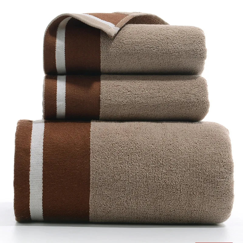 3PCS/Set Towel Cotton Beach towels Luxury Thickened Bath Towel - Qreatrz Fashion and Design LLC