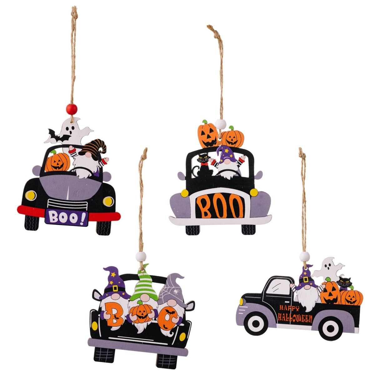 4 - Piece Halloween Element Car - Shape Hanging Widgets - Qreatrz Fashion and Design LLC