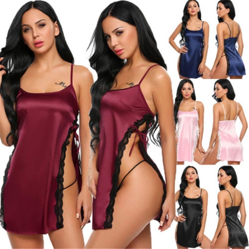 Silky sexy lingerie nightdress