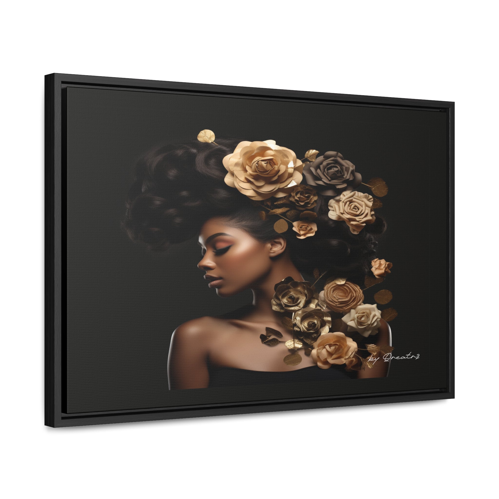 Shimmering in Gold - The Rose Collection - Gallery Canvas Wraps - Horizontal Frame