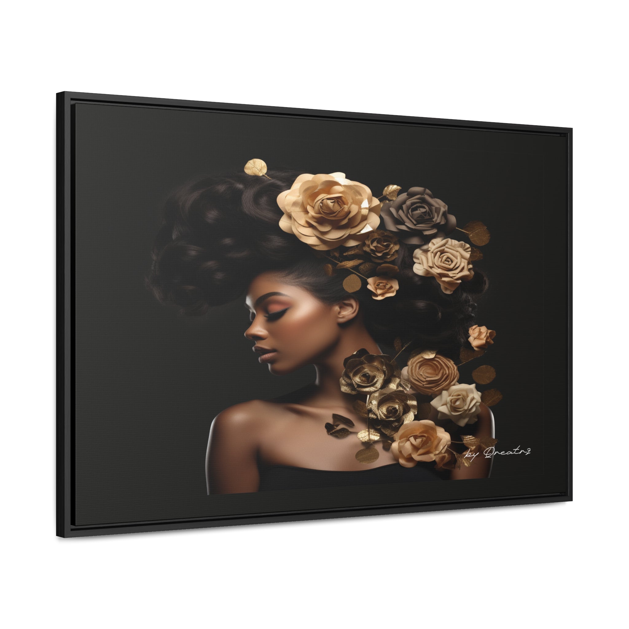 Shimmering in Gold - The Rose Collection - Gallery Canvas Wraps - Horizontal Frame