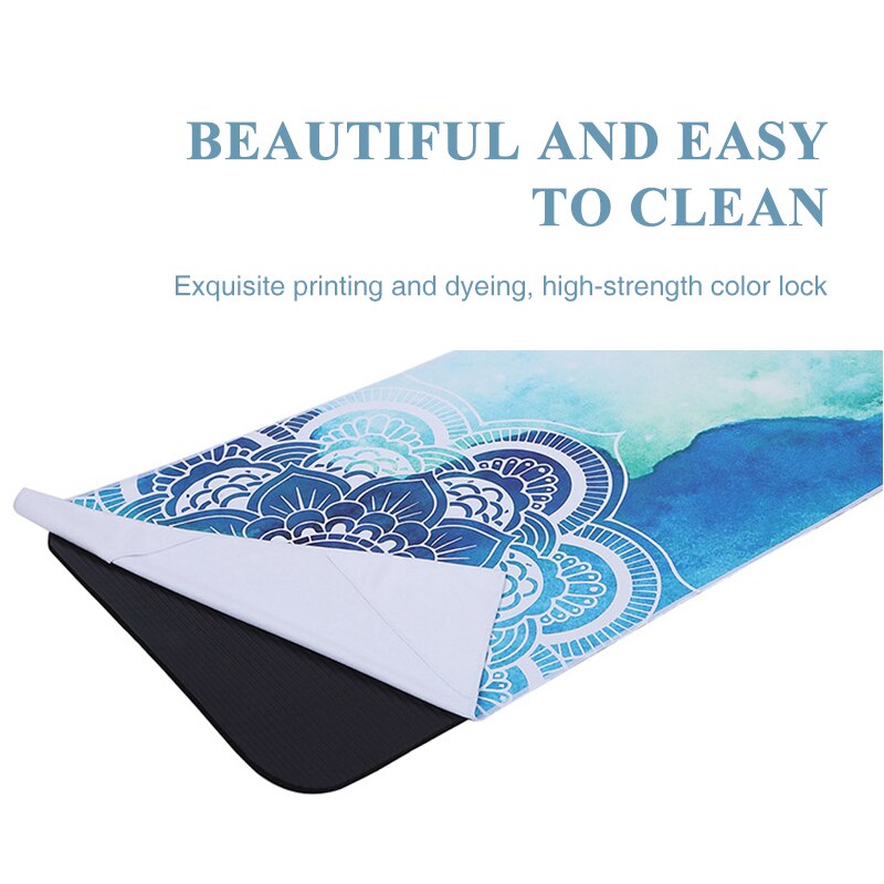 Serviette de yoga 183 x 63 cm, tapis de yoga imprimé, serviette de transpiration en microfibre antidérapante, tapis d'entraînement de fitness, couverture pour Pilates, salle de sport, couvertures de yoga 