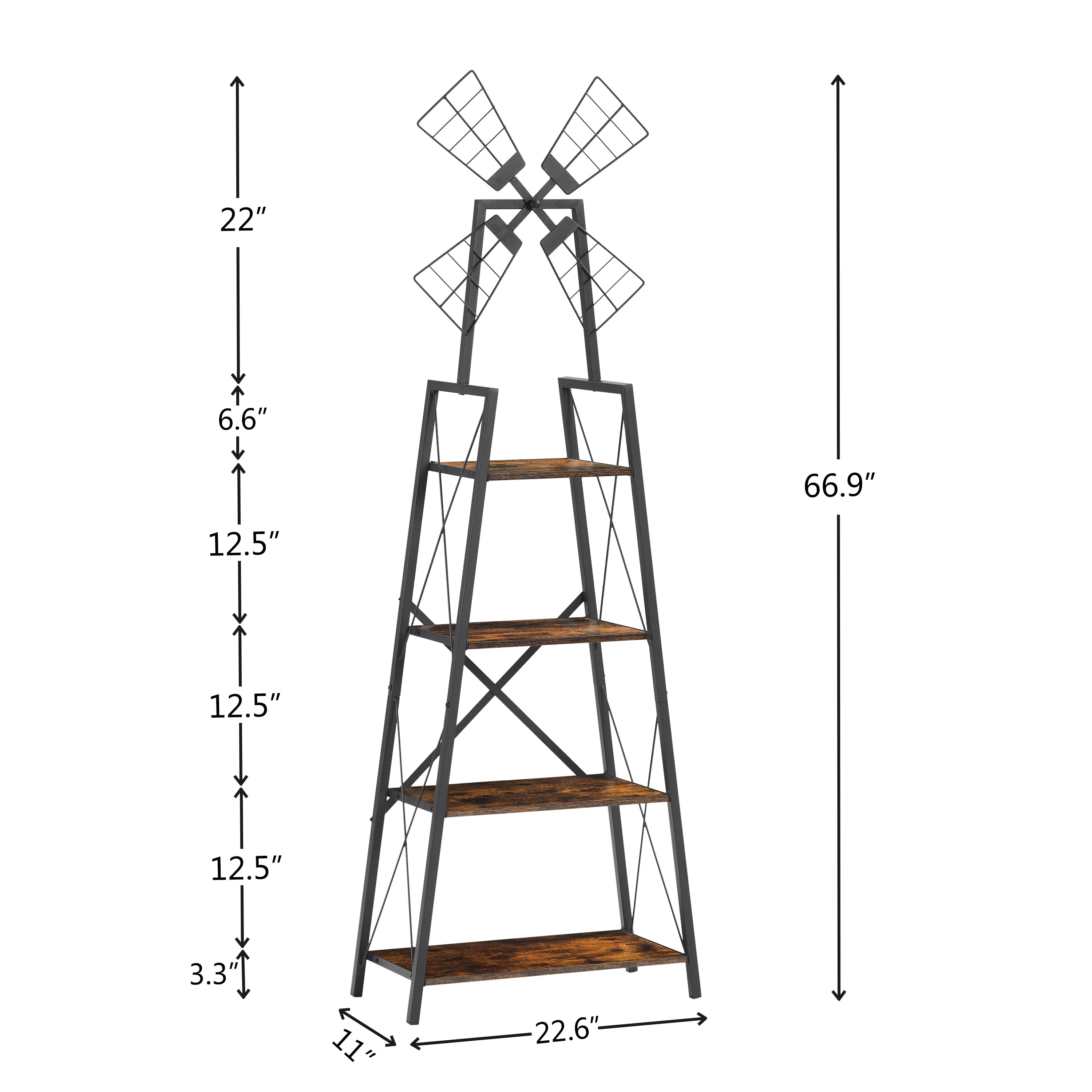 4-Tier Narrow Book Shelf