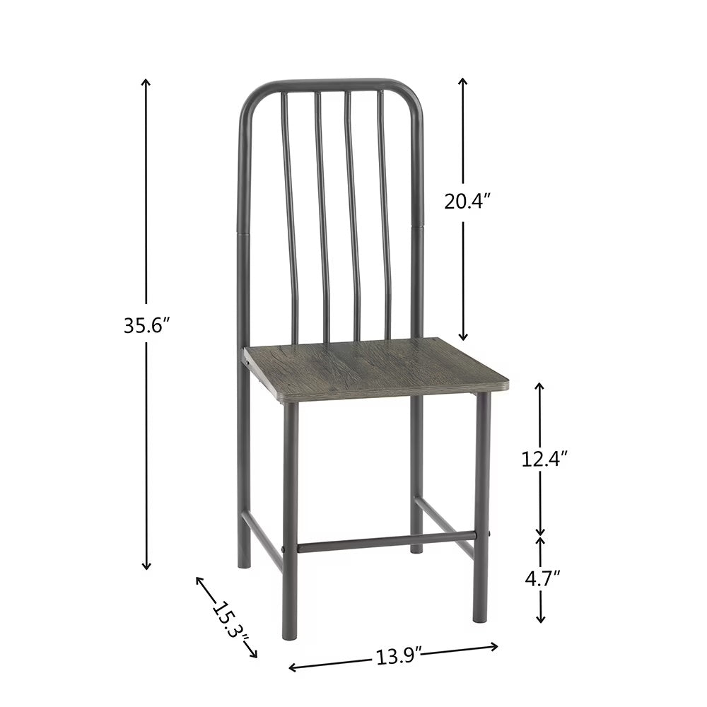 Dining Set For 2, Square Glass Tempered Dining Table With 4 Legs And 2 Metal Chair