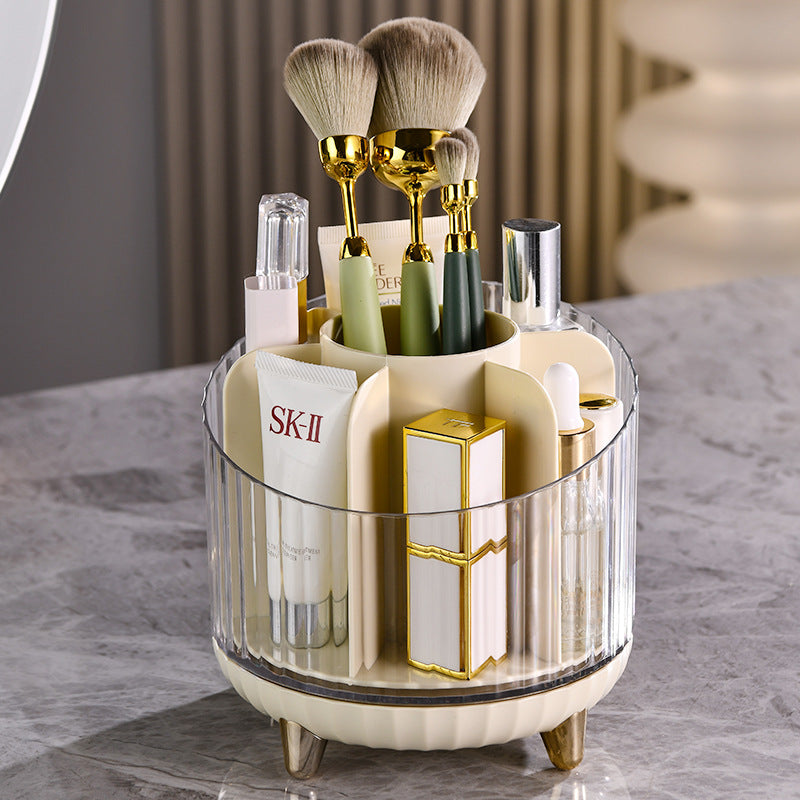 Table top rotary makeup brush storage container Cosmetic storage rack dresser eye shadow brush lipstick box brush container