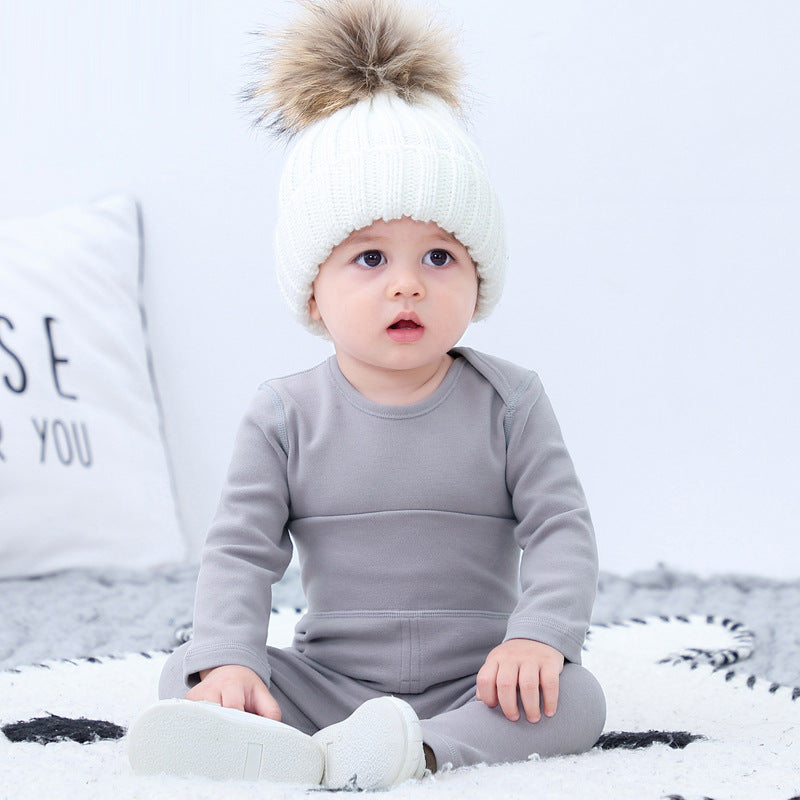 Ensemble de sous-vêtements chauds pour bébé Vêtements d'automne en coton pour bébé Pantalons d'automne Vêtements d'hiver Vêtements de fond d'automne et d'hiver