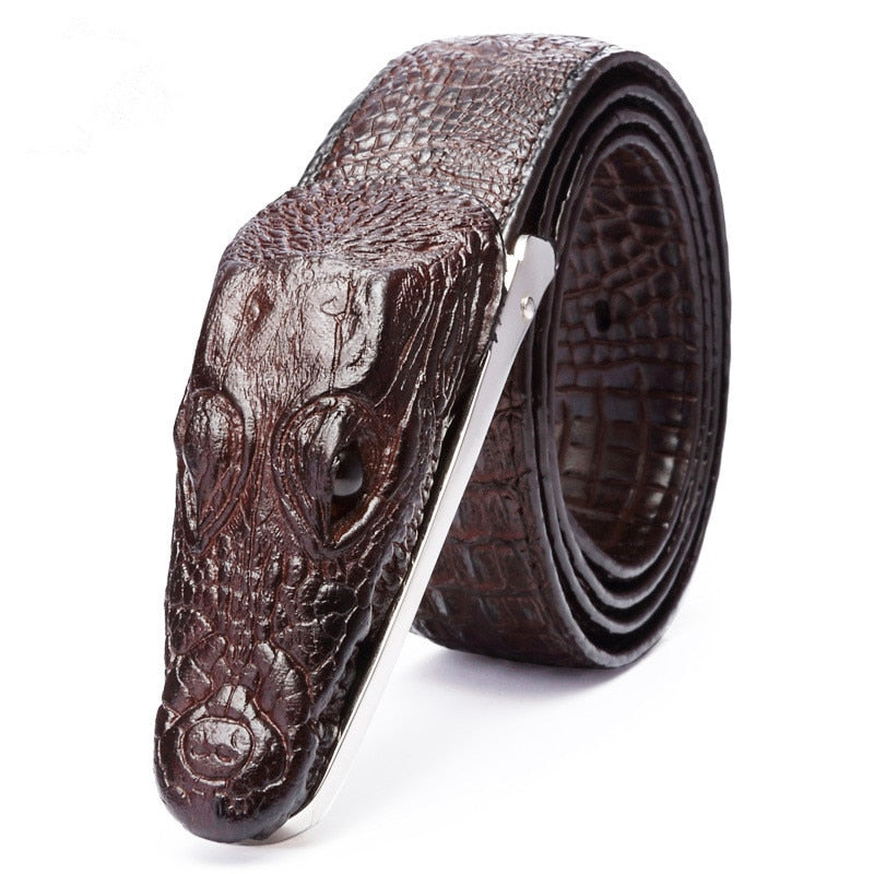 Ceintures pour hommes Ceinture de créateur en cuir de luxe Crocodile Hombre