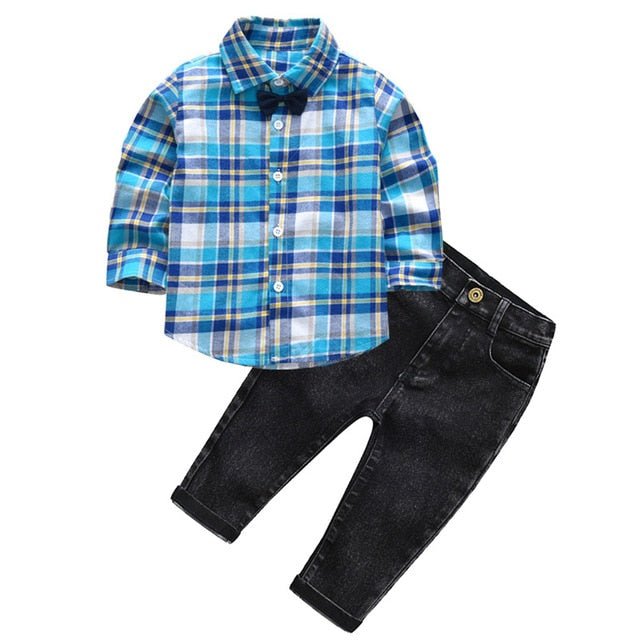 4Pcs Boys Clothes Sets Summer Children Clothing Baby Boy Sport Suit T-shirt+Jeans Costume For Kids - Qreatrz Fashion and Design LLC