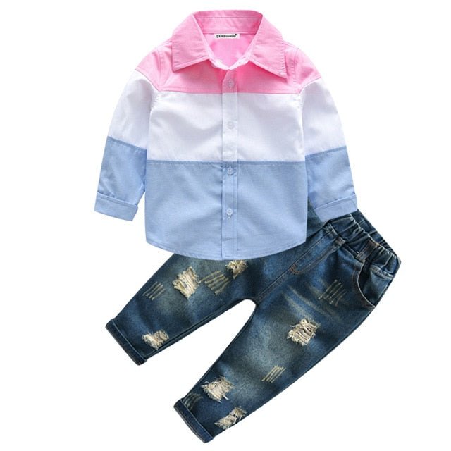 4Pcs Boys Clothes Sets Summer Children Clothing Baby Boy Sport Suit T-shirt+Jeans Costume For Kids - Qreatrz Fashion and Design LLC