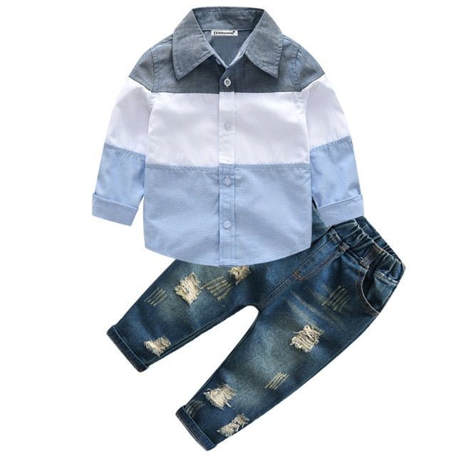 4Pcs Boys Clothes Sets Summer Children Clothing Baby Boy Sport Suit T-shirt+Jeans Costume For Kids - Qreatrz Fashion and Design LLC